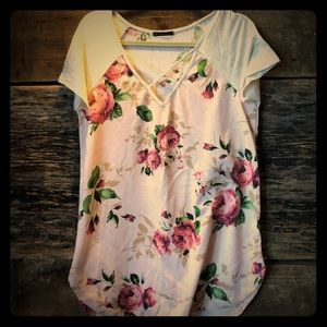 Cross neck floral top